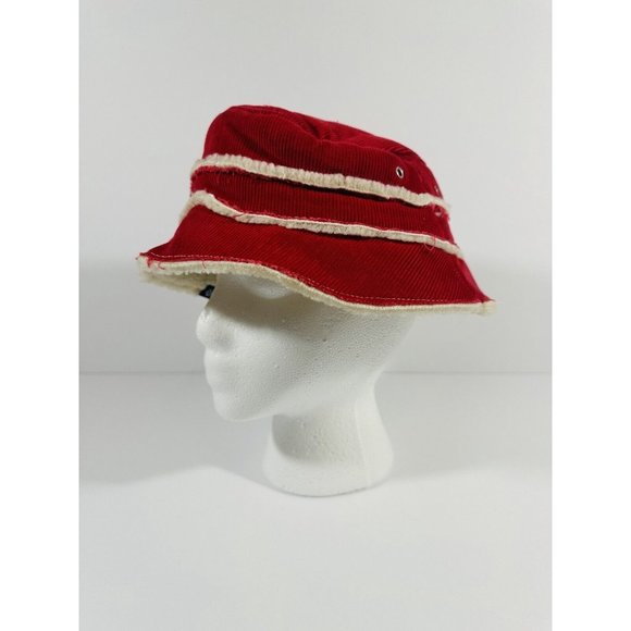 Gap Bucket Hat Red Corduroy Sherpa Lined Unisex S/M Warm Y2K Fashion Cap Winter - Picture 4 of 9